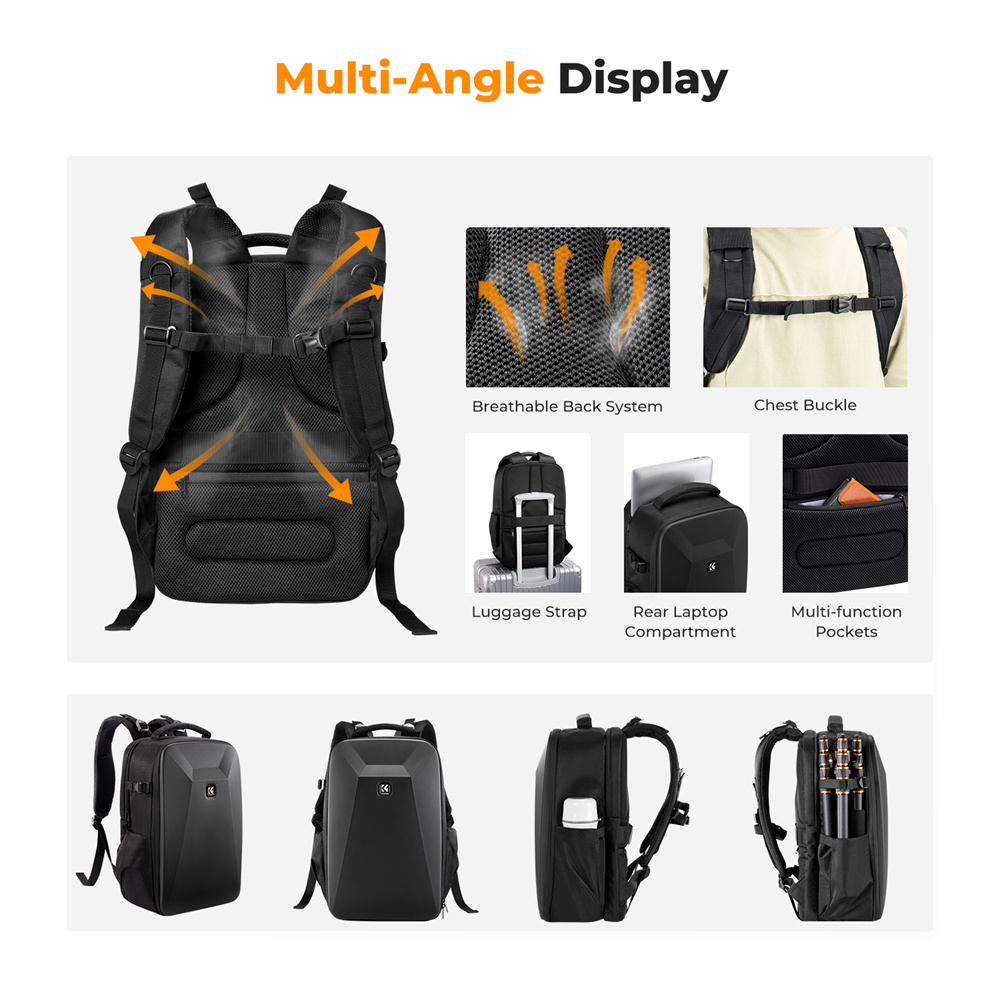 K&F CONCEPT Large Capacity Cam - Rain Cover Backpack review and price